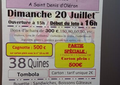LOTO  20  JUILLET à  L’ESCALE