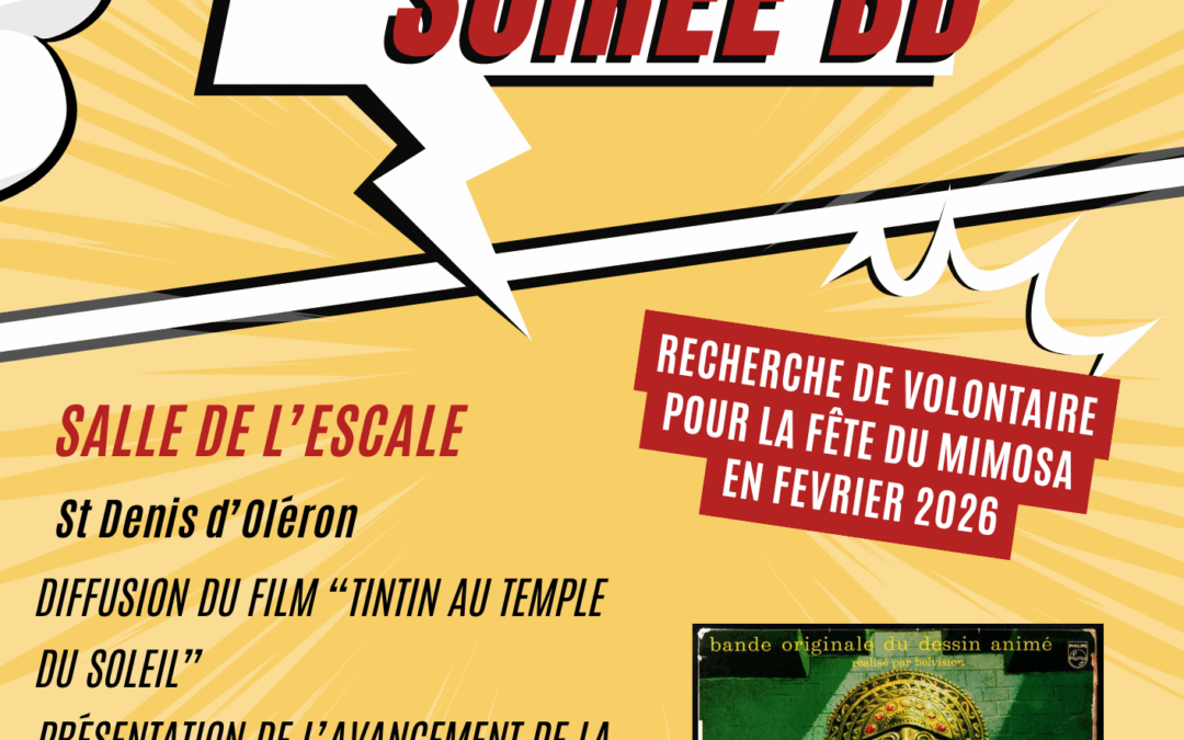 Soirée Tintin à la salle de l’Escale jeudi 18 décembre à 19h (gratuit)