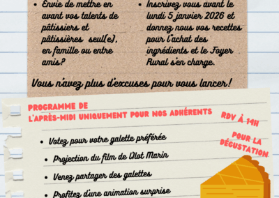 Concours de galette: inscription avant le 5 janvier 2026 pour y participer