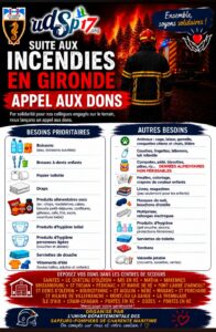 Aide aux sinistrés des incendies de GIRONDE